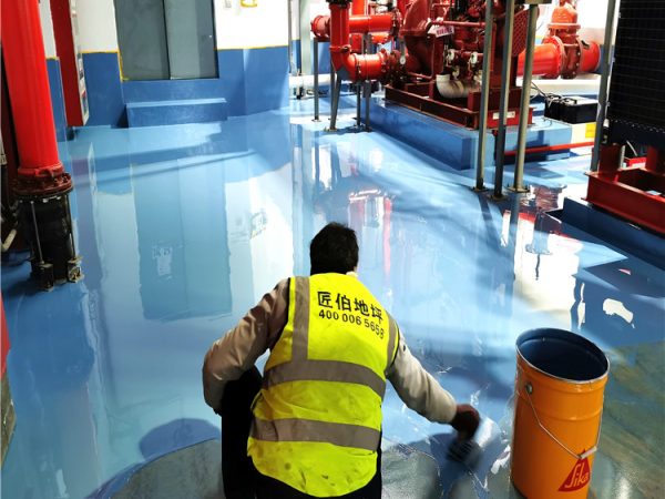 环氧树脂防静电自流平地坪施工现场